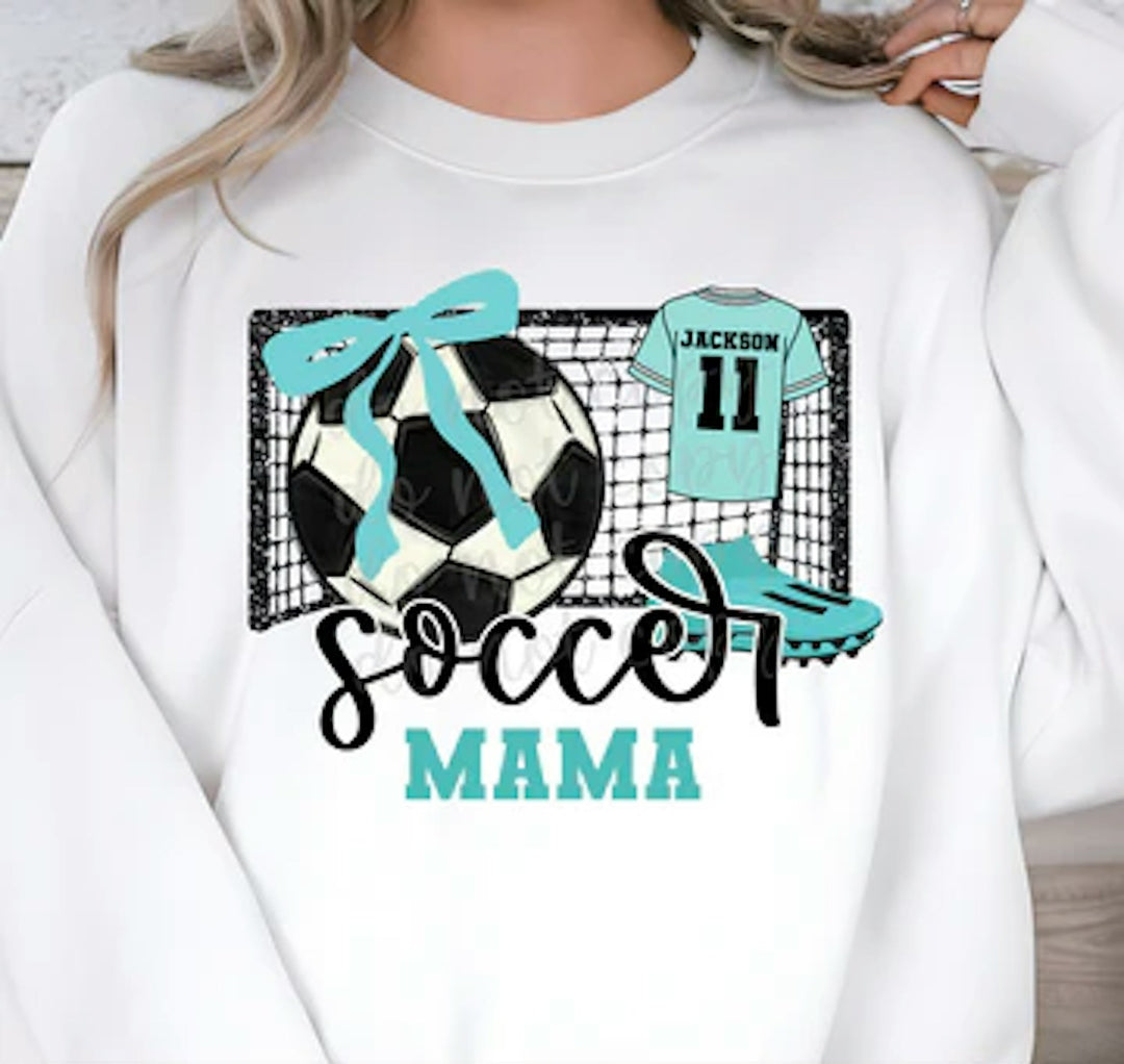 Soccer Mama Faux Glitter Goal customizable DTF transfer mockup