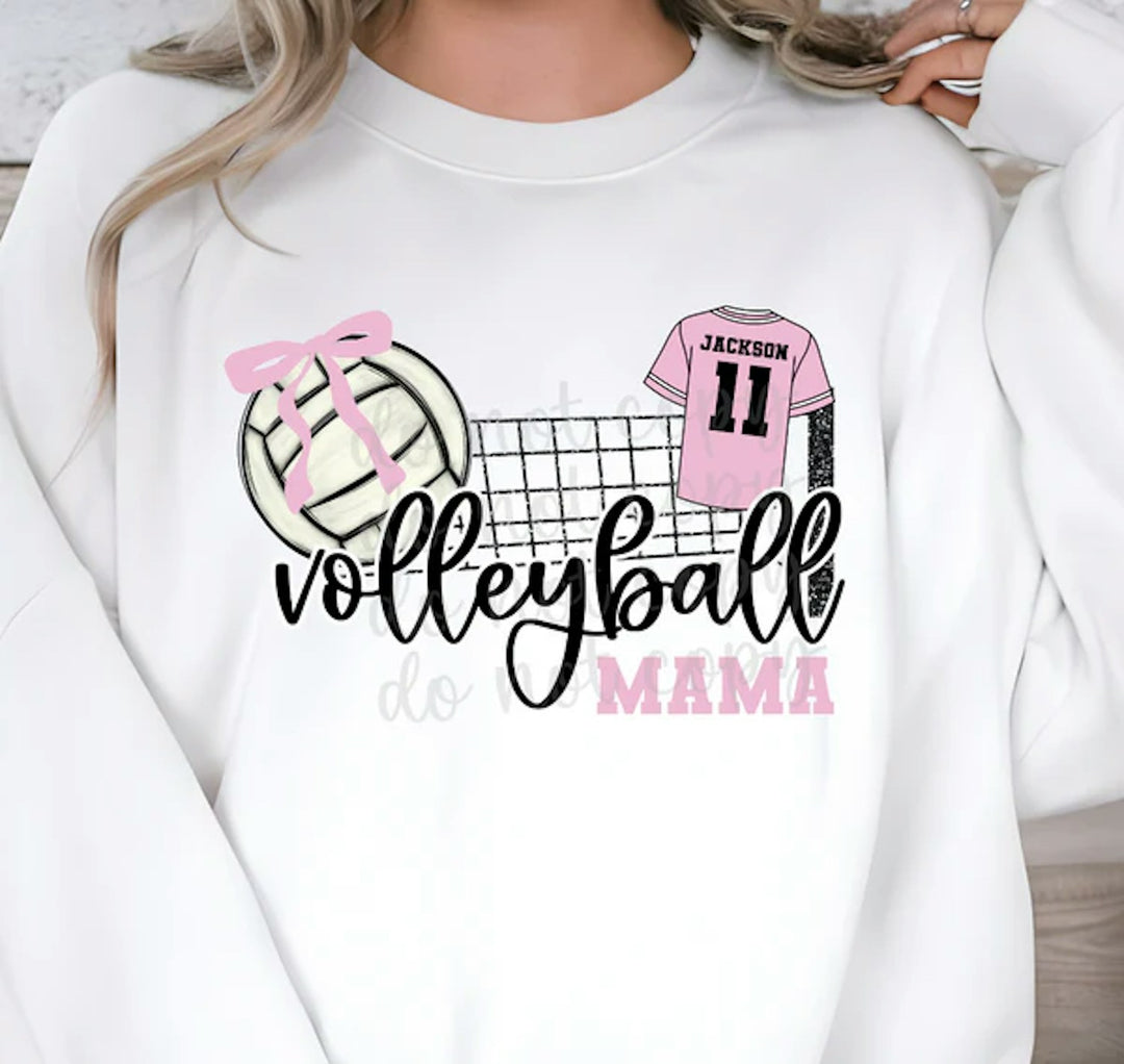 Volleyball Mama Net Jersey customizable DTF transfer mockup