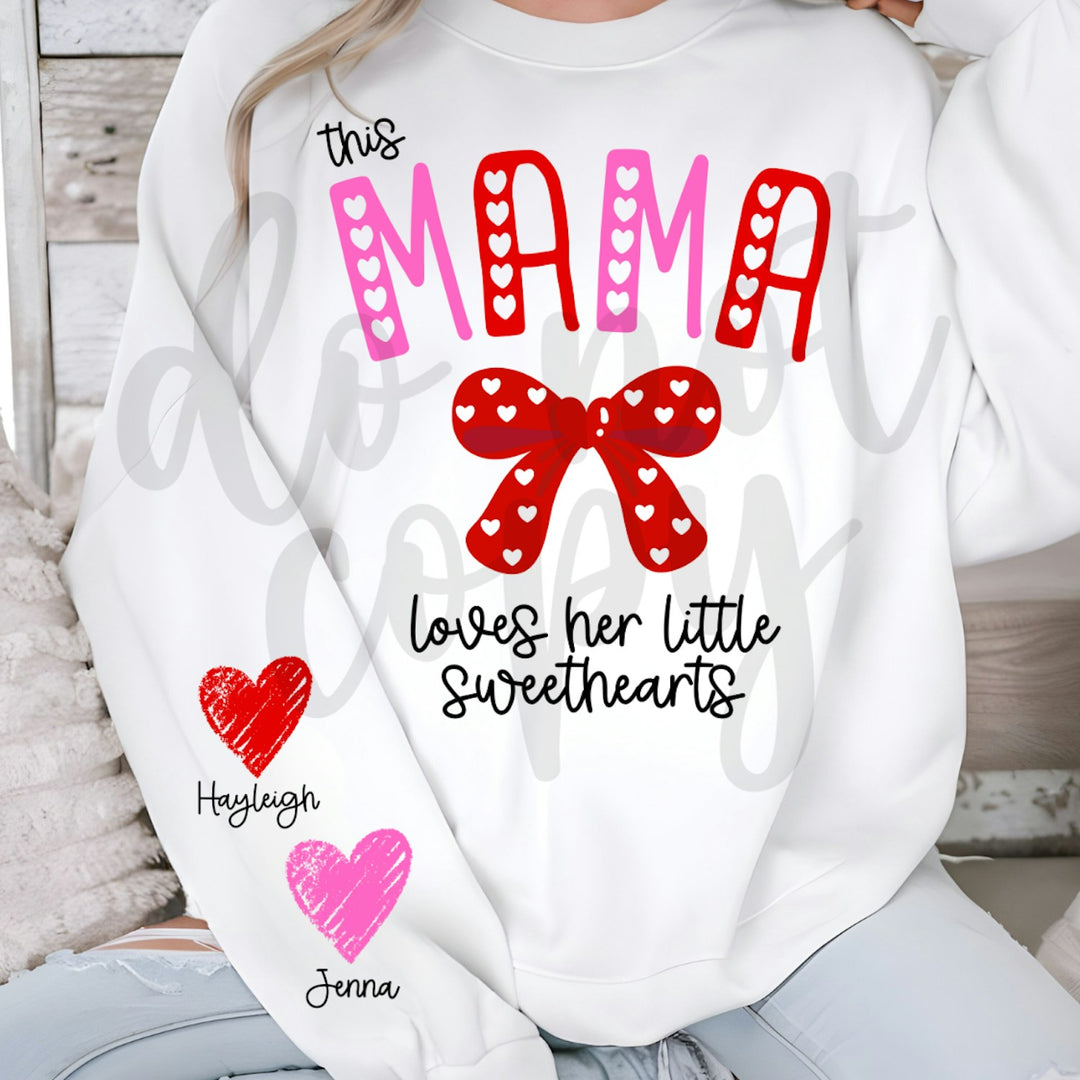 This Mama Loves Her Little Sweethearts customizable DTF transfer mockup