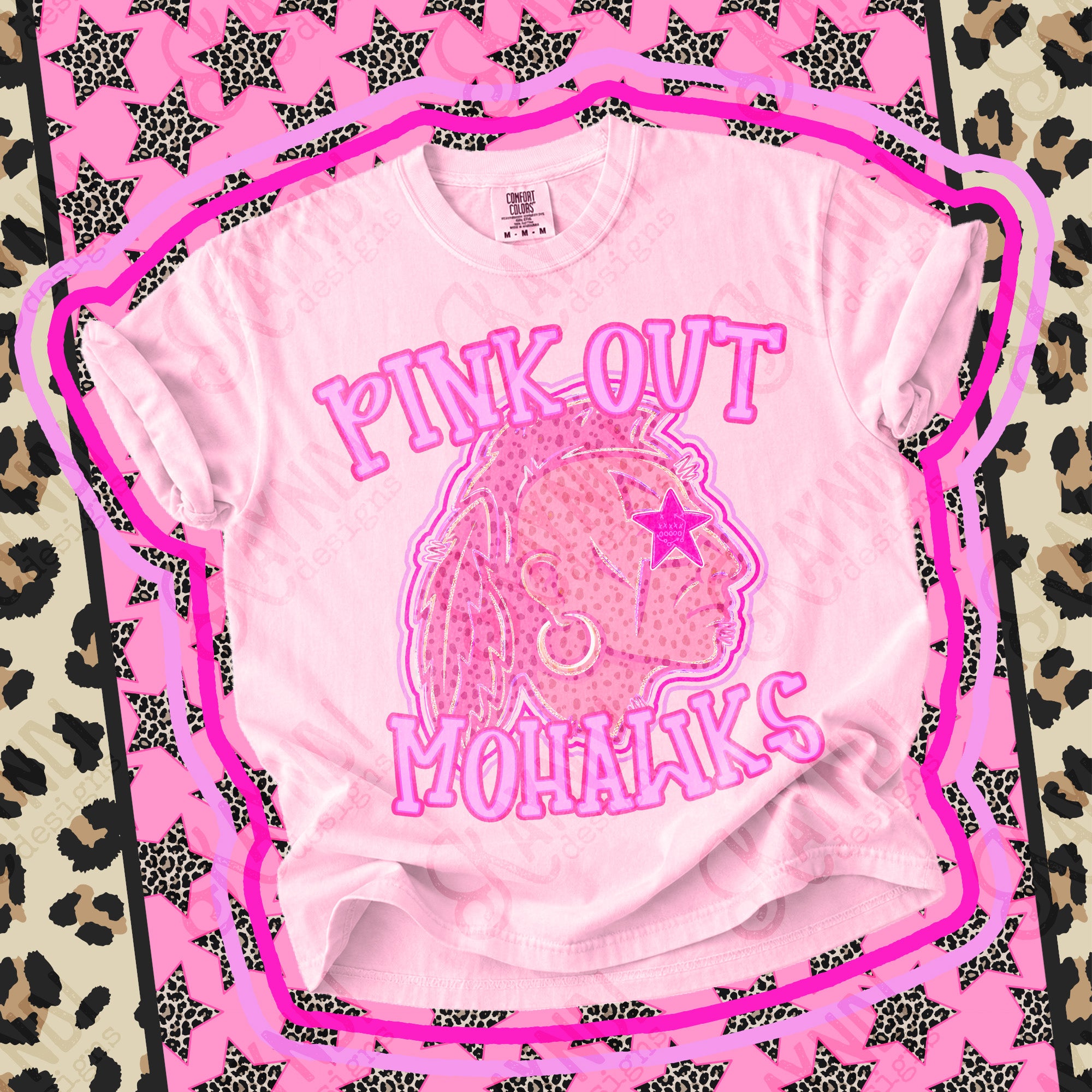 Pink Out Mascots Mohawks mockup
