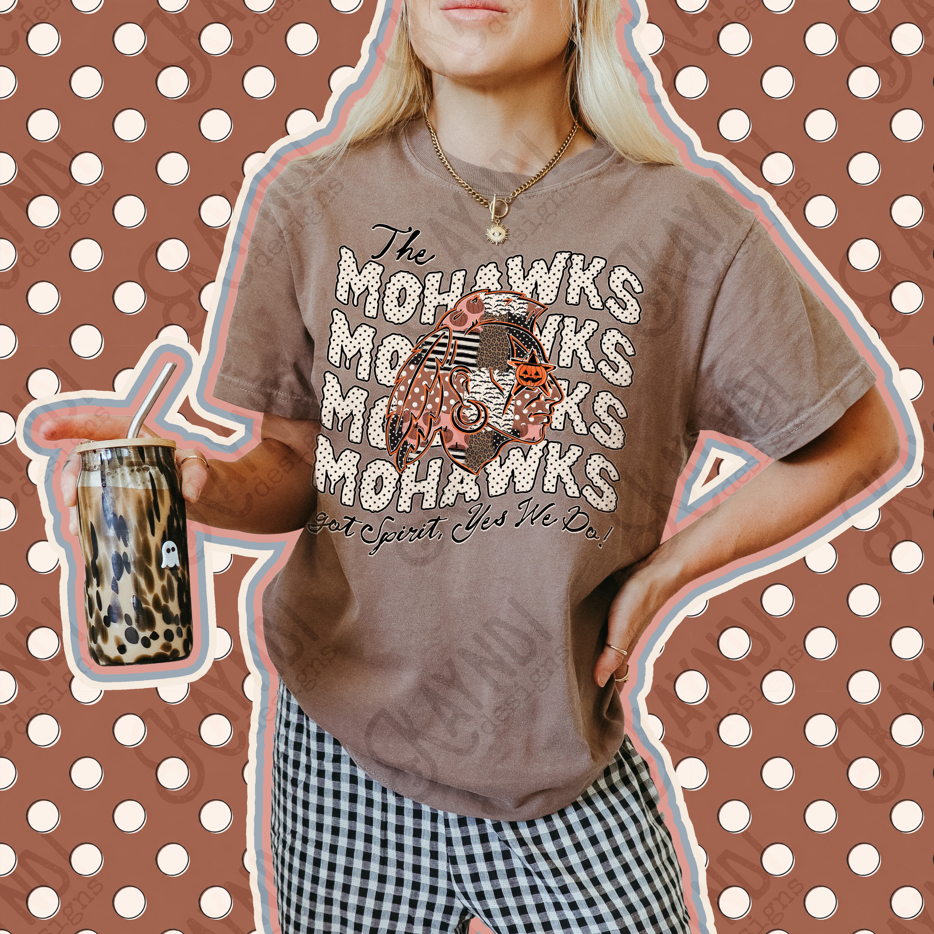 Patchwork Pumpkin Spirit Mascots Mohawks design