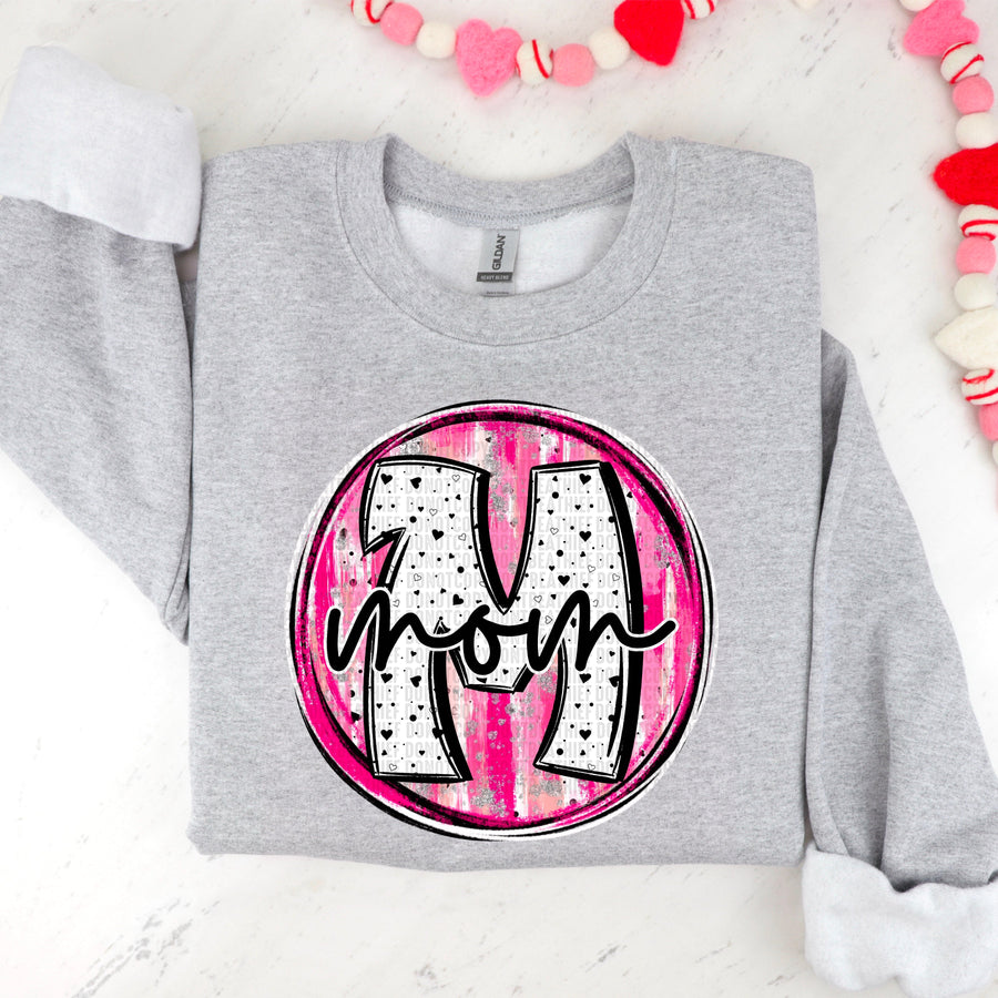Mom Valentine Circle Name-[DTF Transfer]-Lovie T Designs