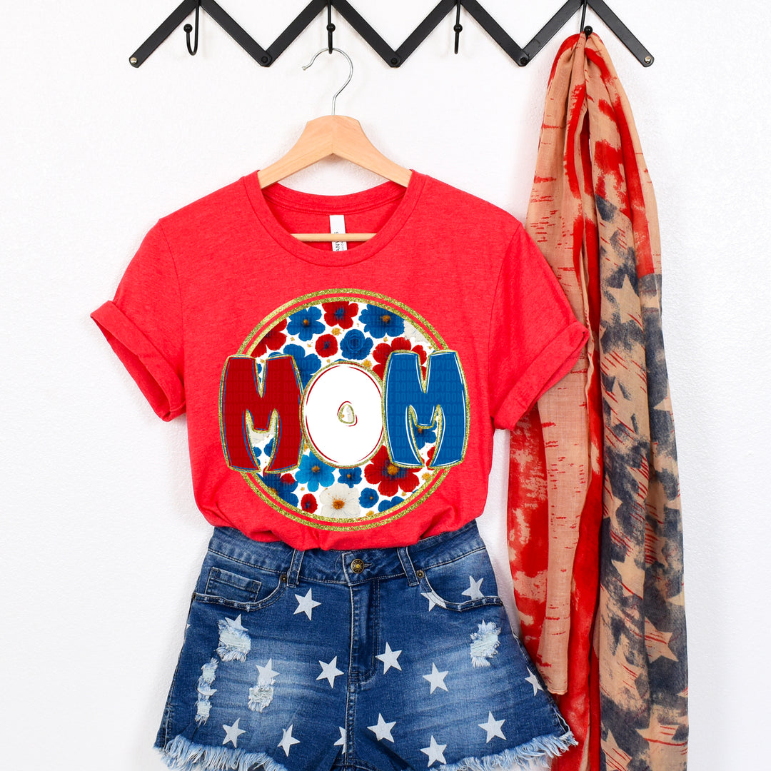 FLORAL 4TH OF JULY MOM