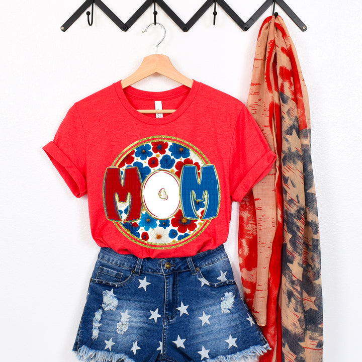 FLORAL 4TH OF JULY MOM