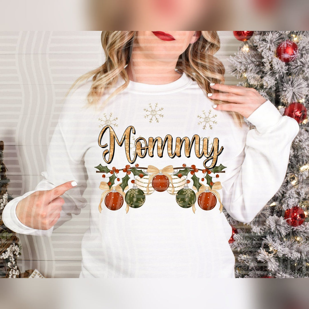 Mommy Christmas Name Ornaments DTF transfer