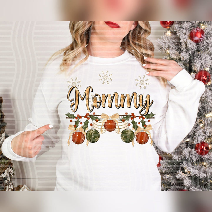 Mommy Christmas Name Ornaments DTF transfer