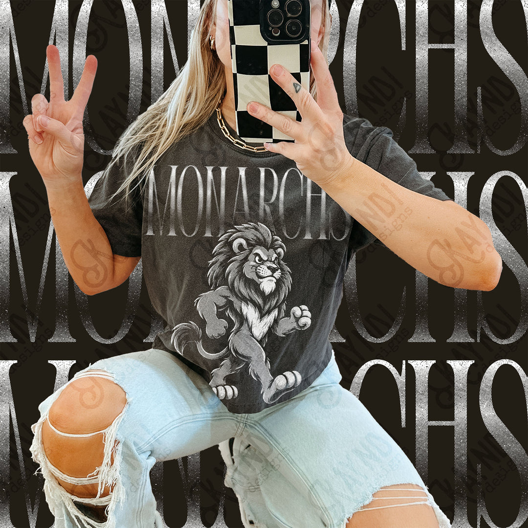 Halftone Mascots Monarchs 2 DTF transfer mockup