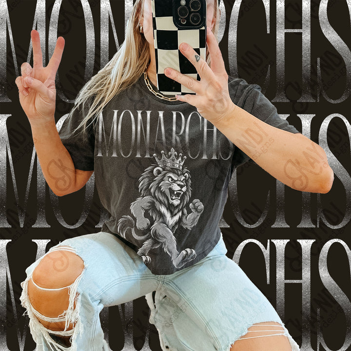 Halftone Mascots Monarchs DTF transfer mockup