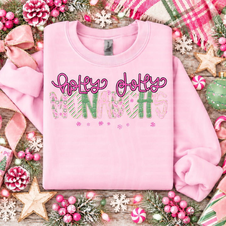 Monarchs Holly Jolly Mistletoe Magic Mascots DTF transfer