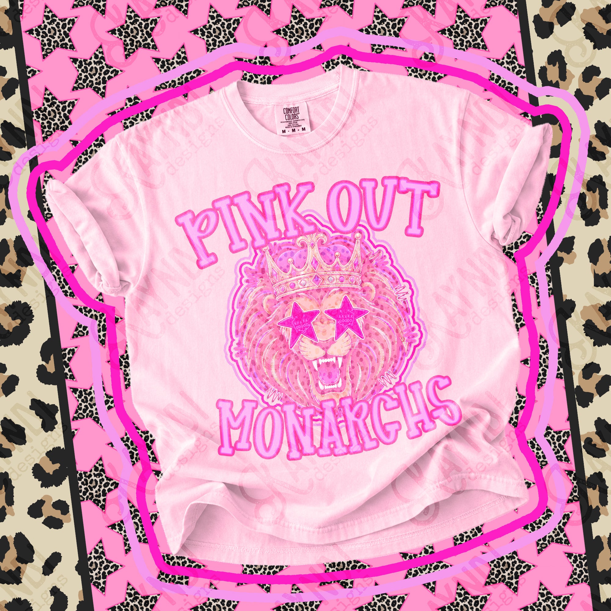 Pink Out Mascots Monarchs mockup
