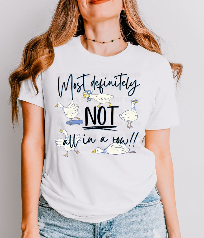 Not All in a Row Blue DTF transfer design