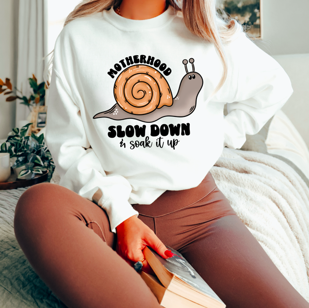 MOTHERHOOD SLOW DOWN mama DTF transfer design