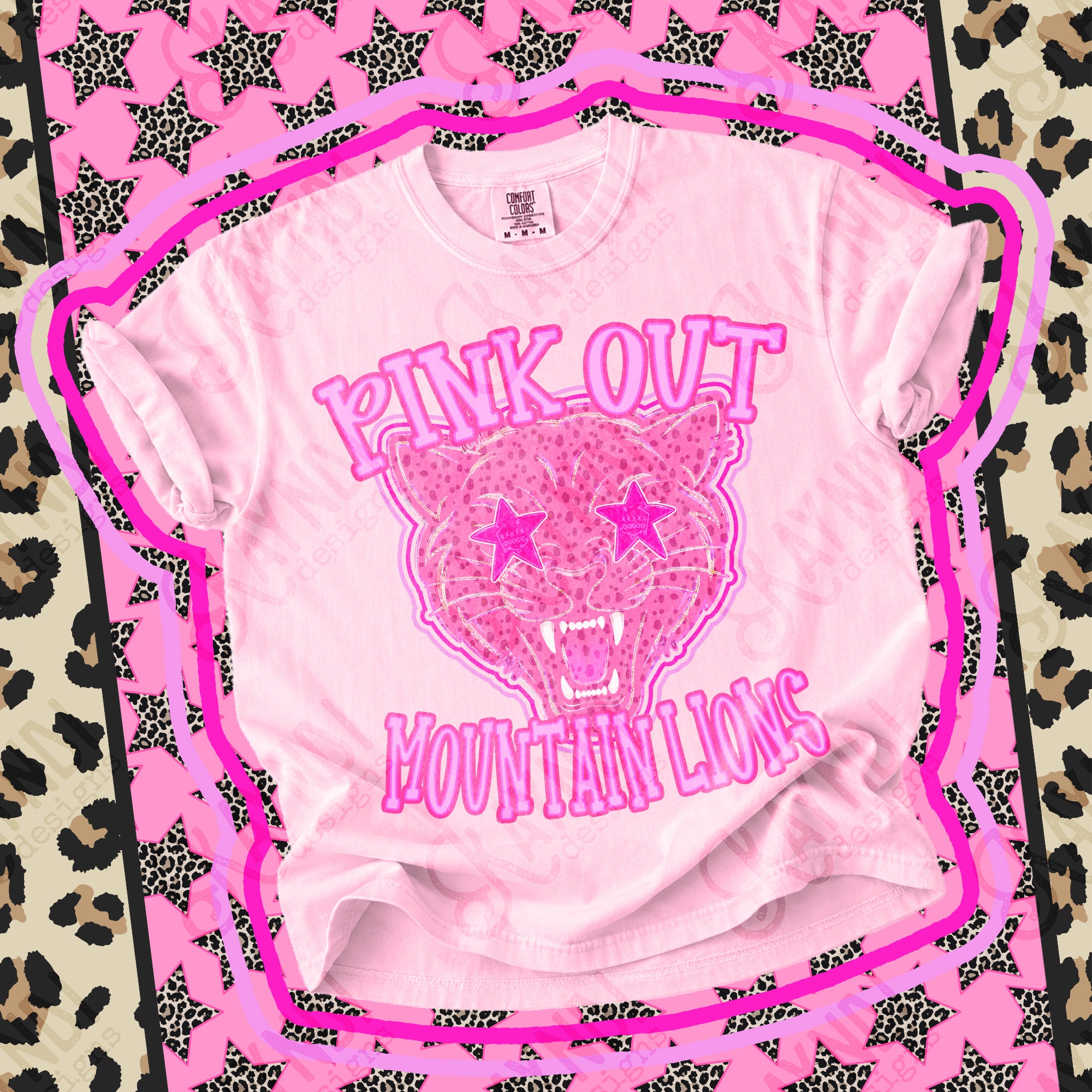 Pink Out Mascots Mountain Lions 2 mockup