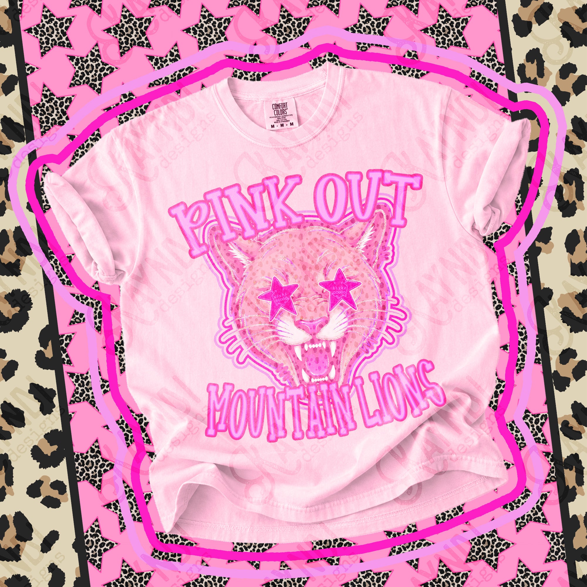 Pink Out Mascots Mountain Lions mockup
