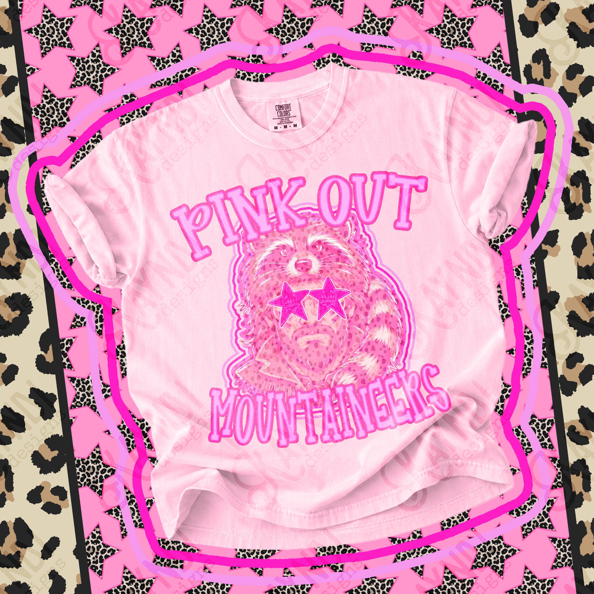Pink Out Mascots Mountaineers mockup