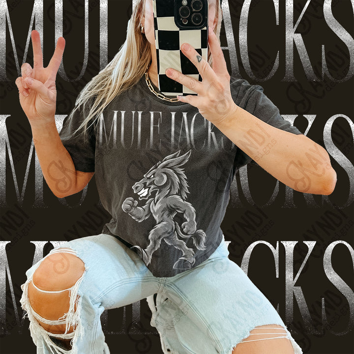 Halftone Mascots Mule Jacks DTF transfer mockup