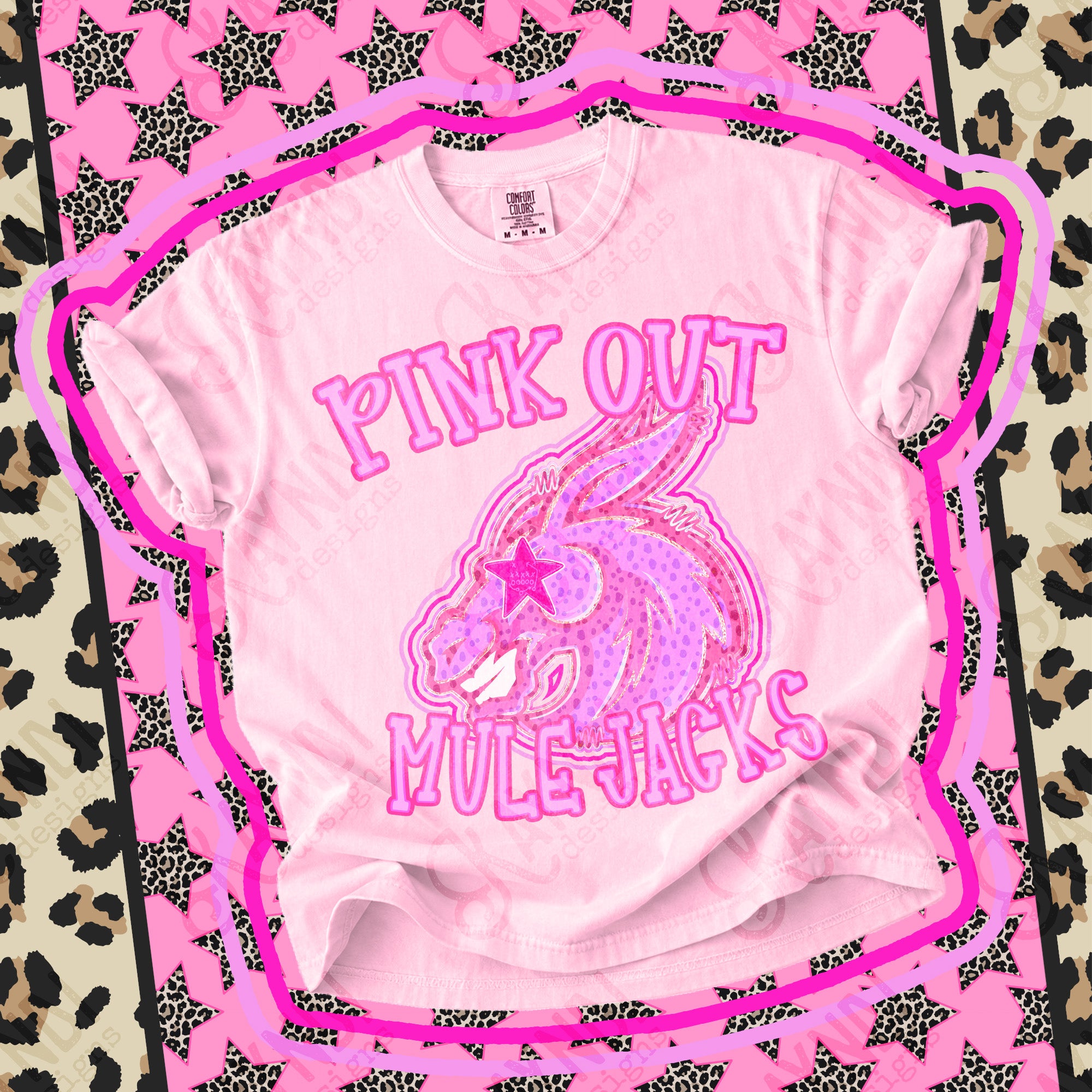 Pink Out Mascots Mule Jacks mockup