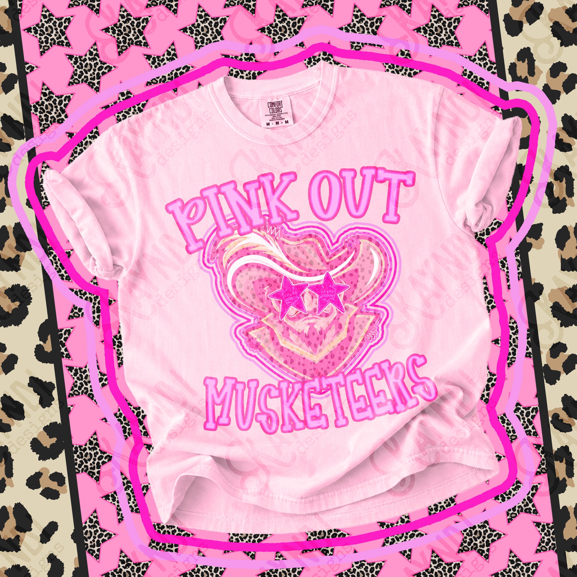 Pink Out Mascots Musketeers mockup