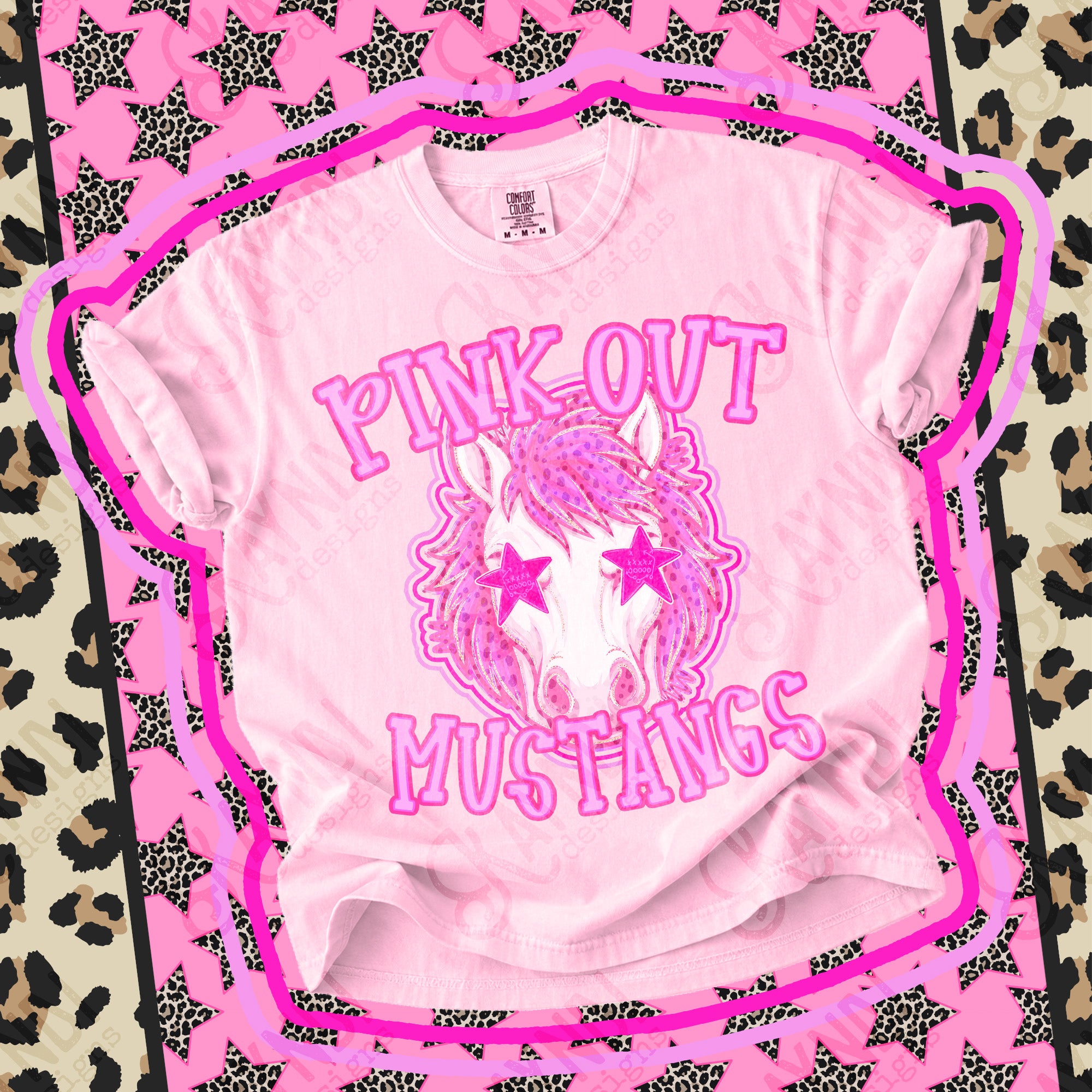 Pink Out Mascots Mustangs 5 mockup