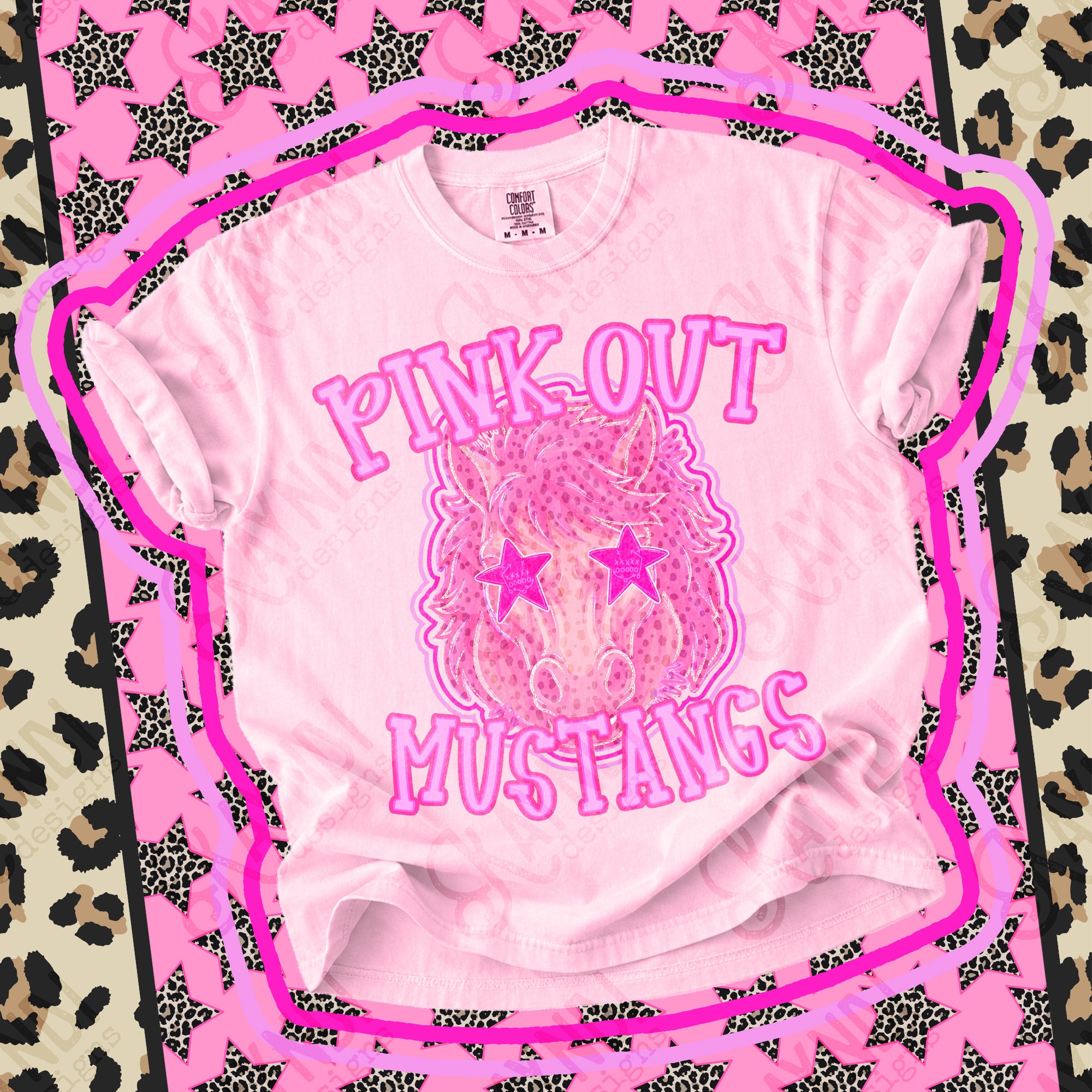 Pink Out Mascots Mustangs 6 mockup