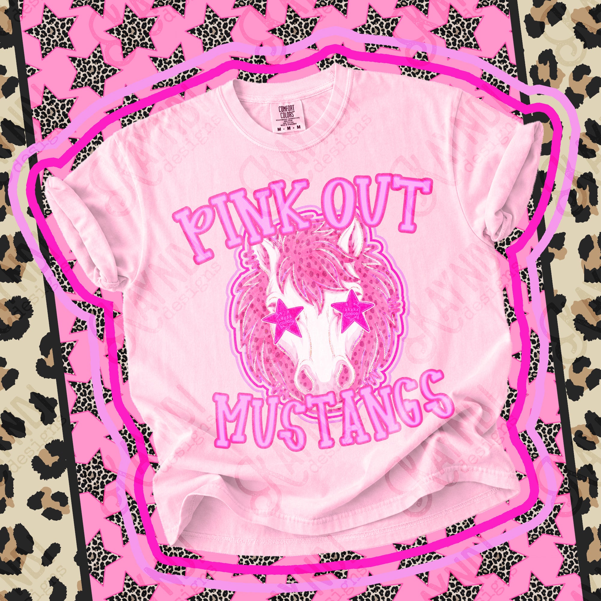 Pink Out Mascots Mustangs 7 mockup