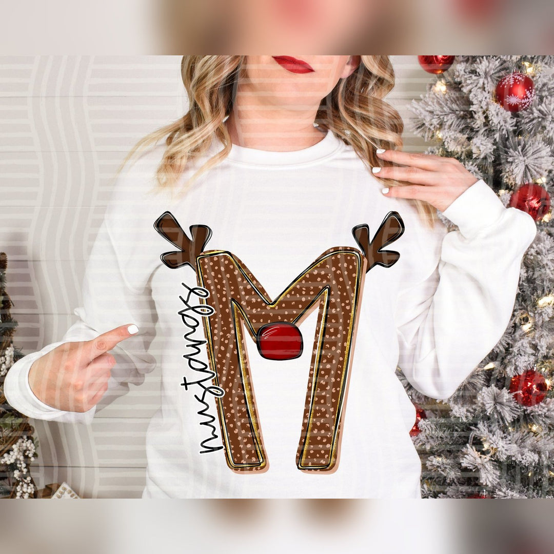 Mustangs Deer Antler Initial Mascots DTF transfer