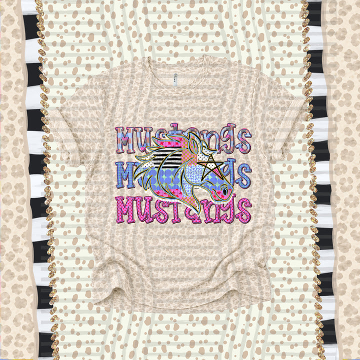 Mustangs Dolly Doodle mascot DTF transfer