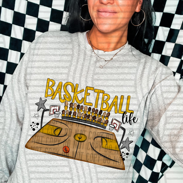 Mustard Basketball Life DTF transfer