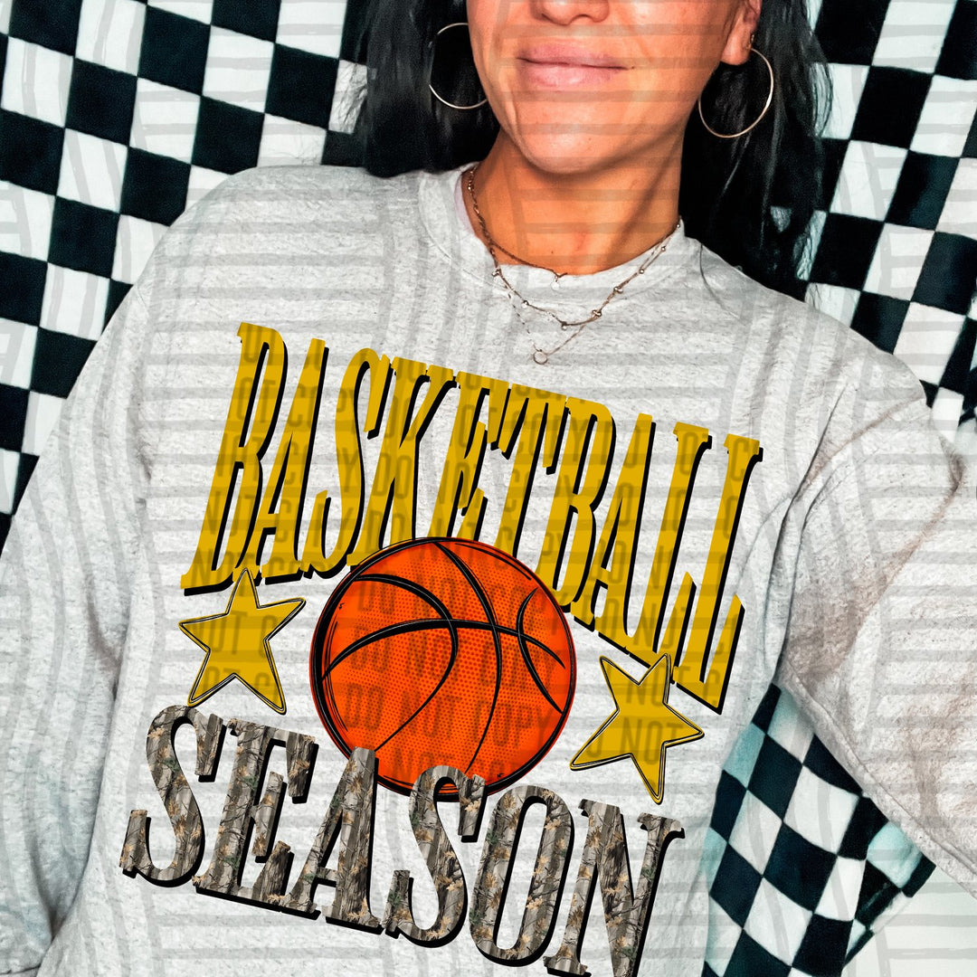 Mustard Basketball Season DTF transfer