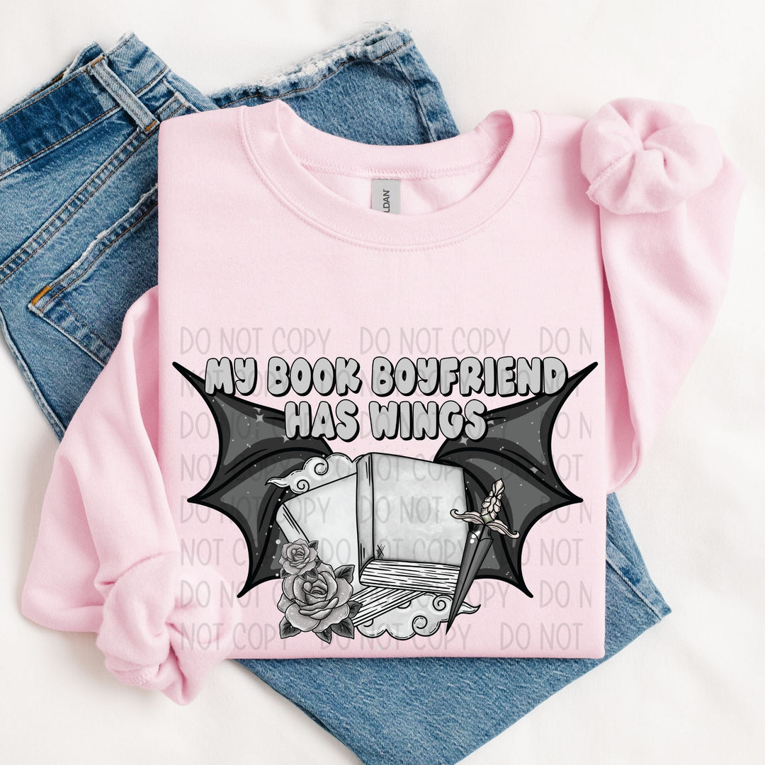 My Book Boyfriend Has Wings-[DTF Transfer]-Lovie T Designs