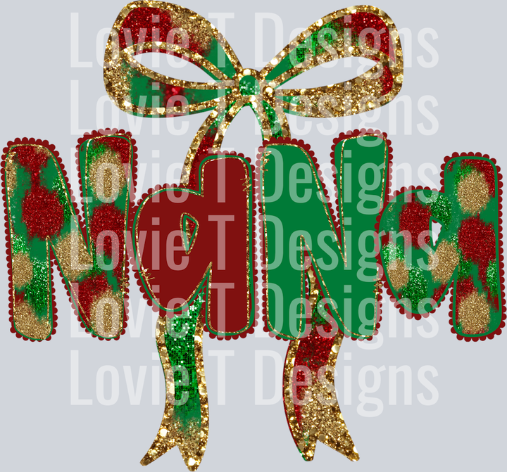 nana Christmas bow