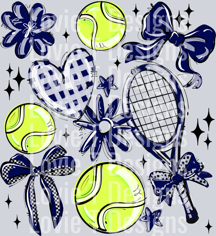 NAVY PLAY BALL TENNIS COLLAGE