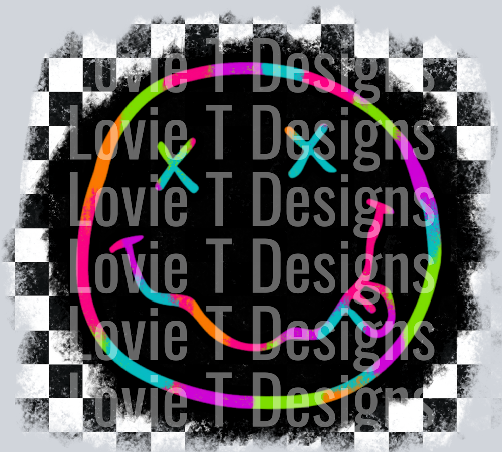 NEON AND CHECKERS FACE