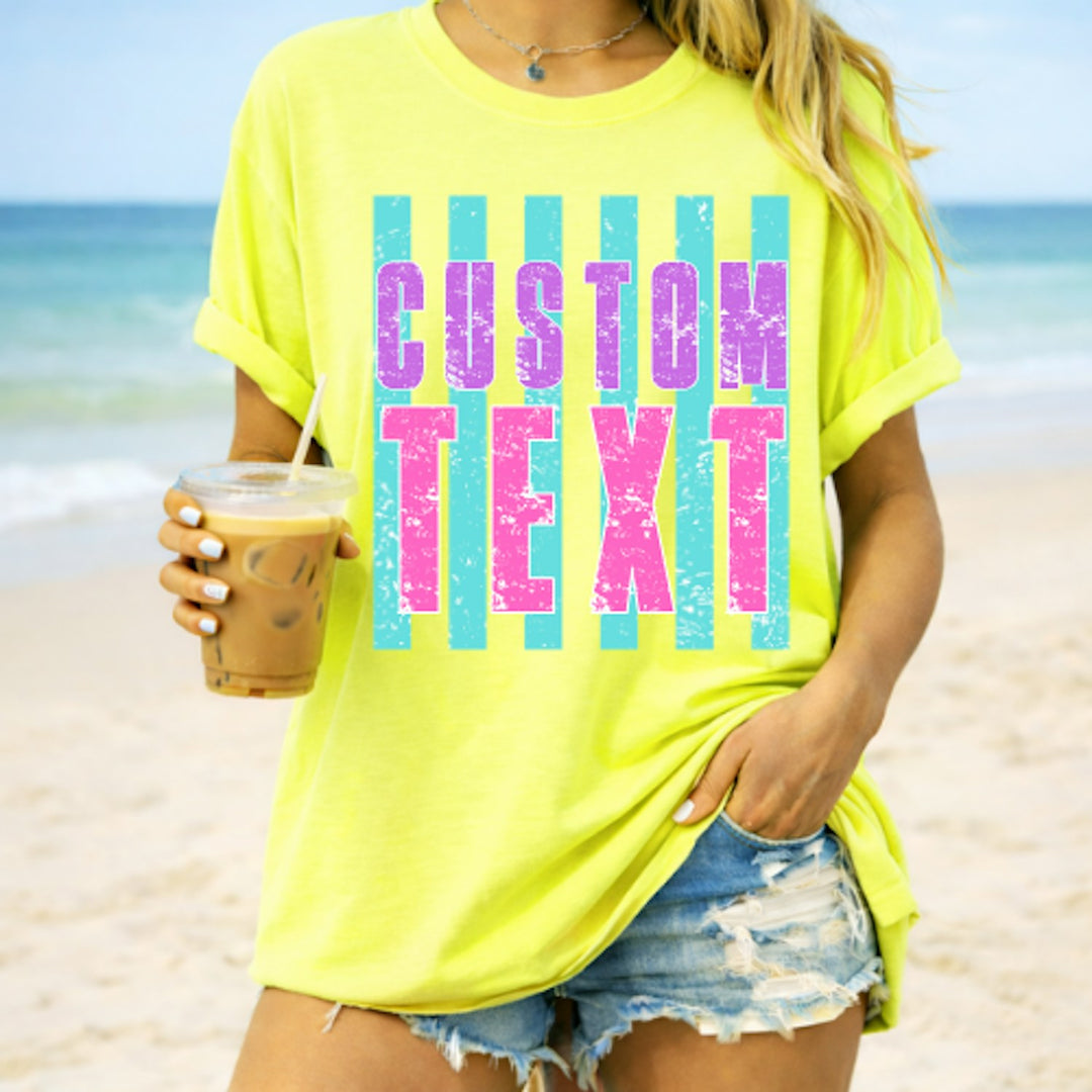 Distressed Stripes Custom Text customizable DTF transfer