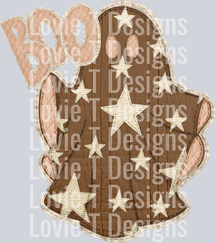 Neutral Quilted Boo Ghost