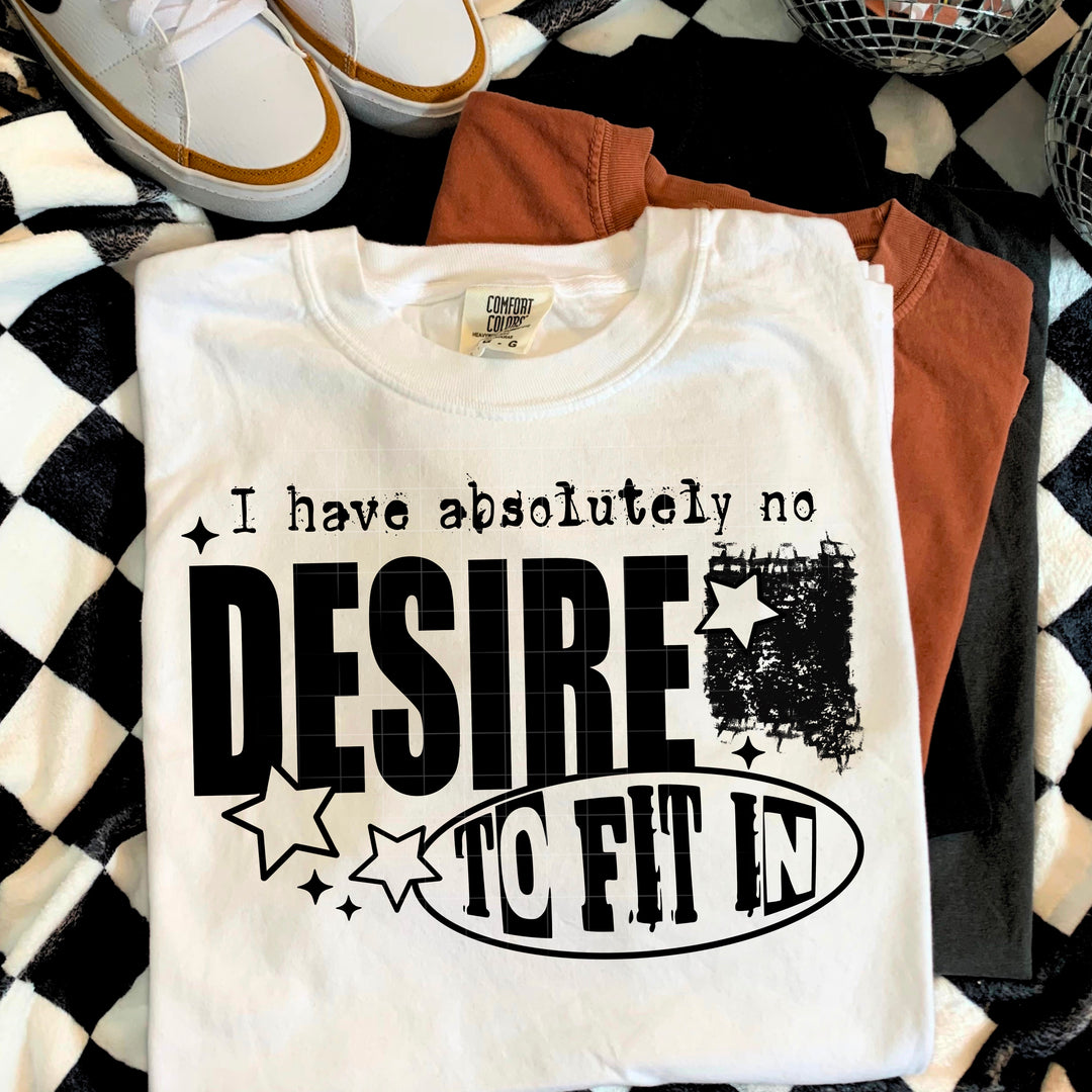 No Desire to Fit in Single Color Black DTF transfer design – image 1