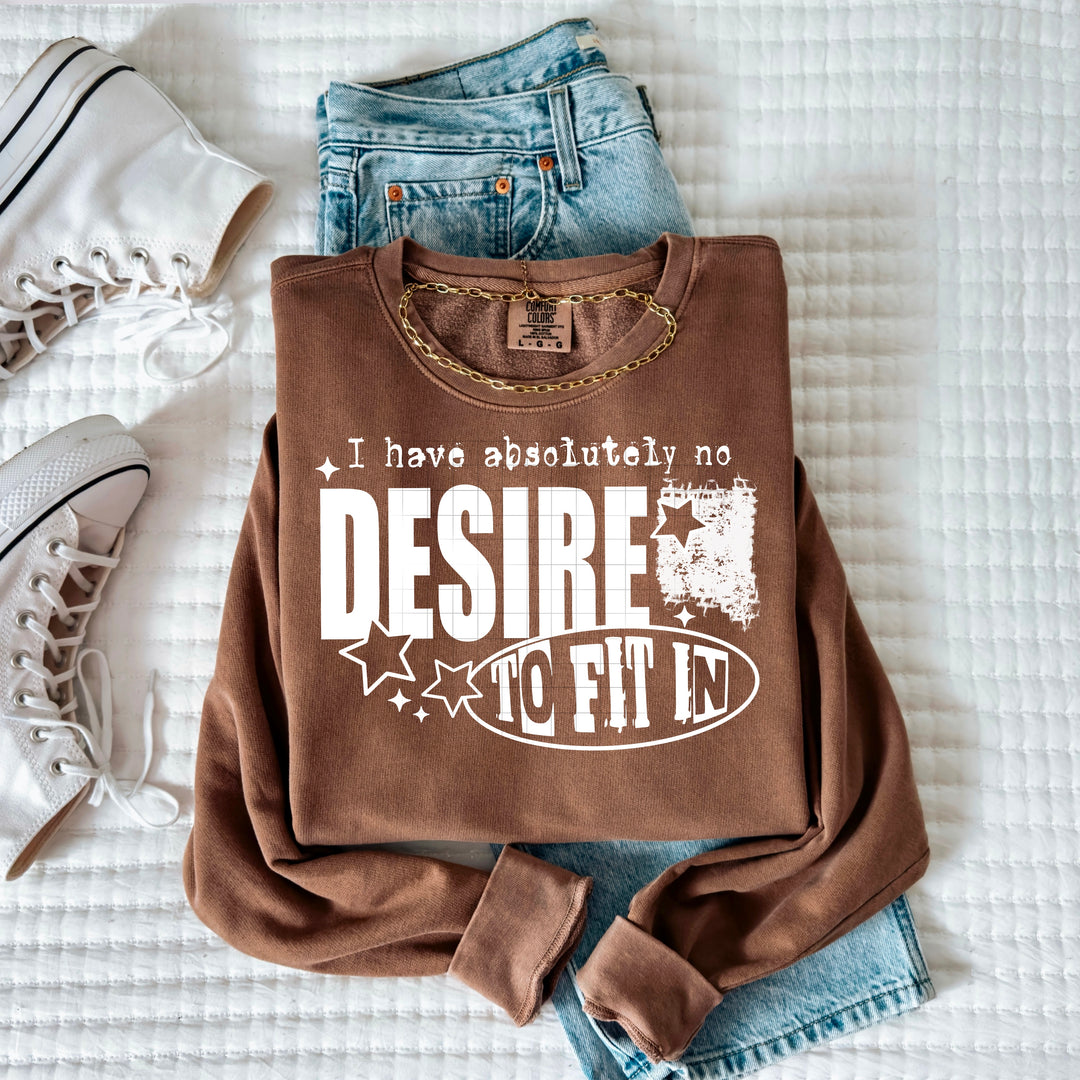No Desire to Fit in Single Color White DTF transfer design – image 1