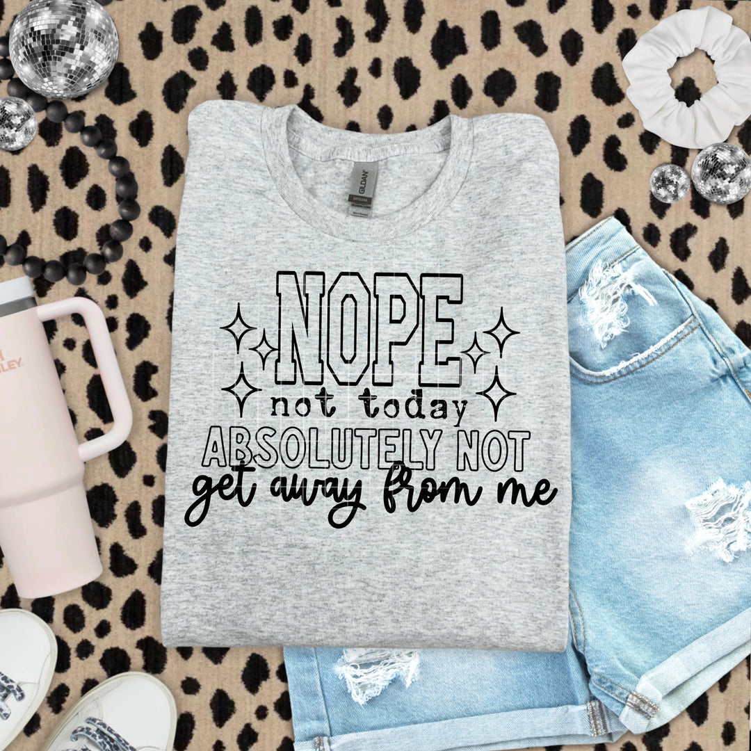Nope Absolutely Not Single Color DTF transfer design – image 1