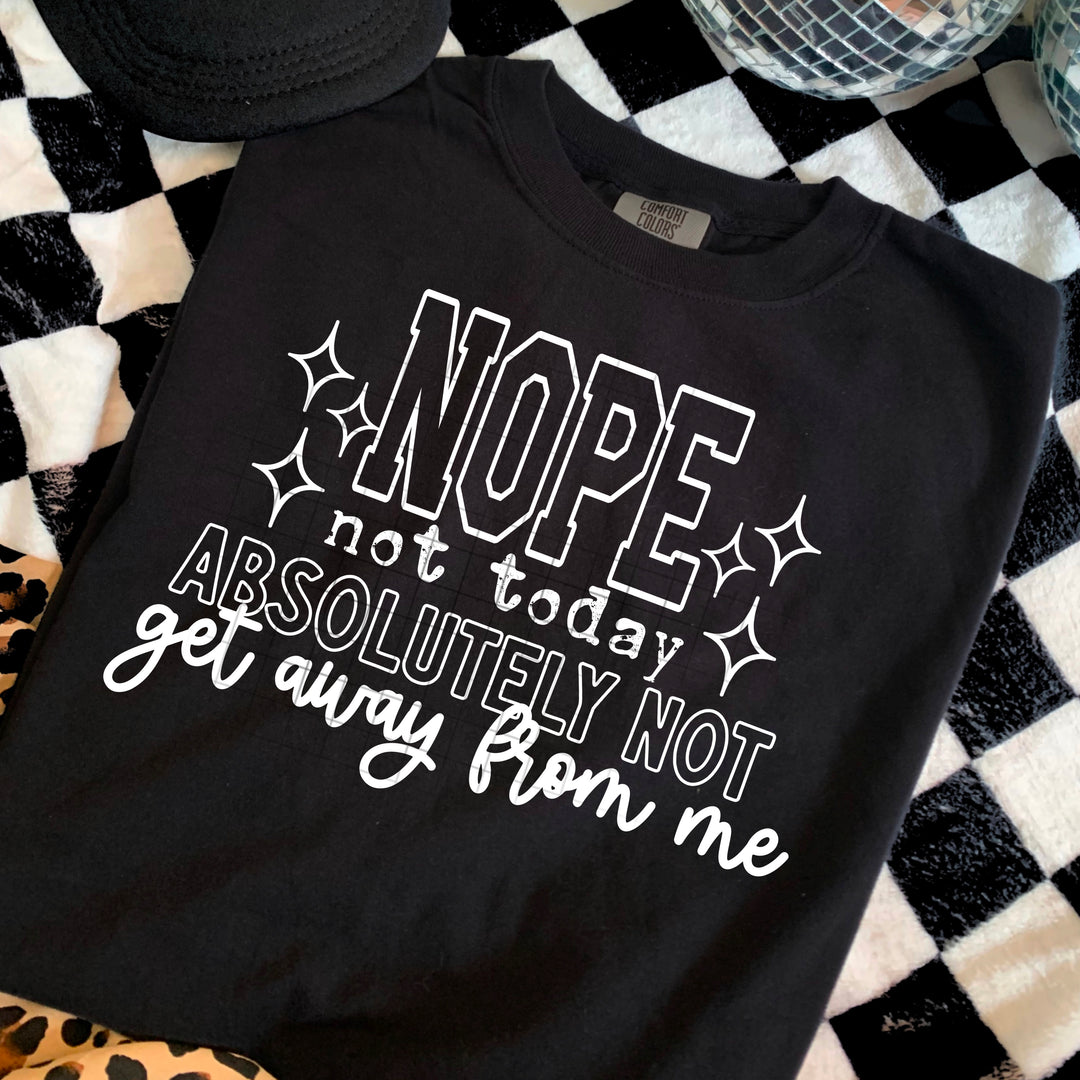 Nope Absolutely Not Single Color White DTF transfer design – image 1