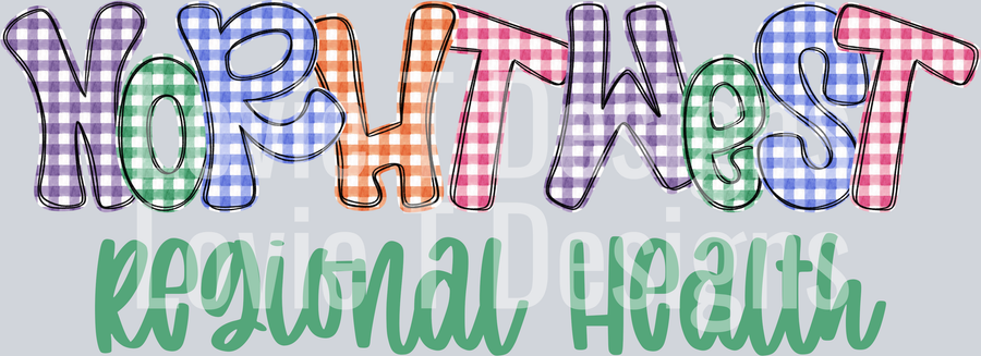 NORTHWEST REGIONAL HEALTH PREPPY GINGHAM FUNKY DOODLE