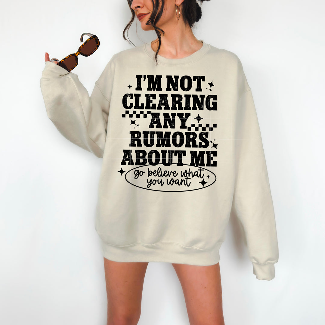 Not Clearing Rumors About Me Single Color Black DTF transfer design – image 1