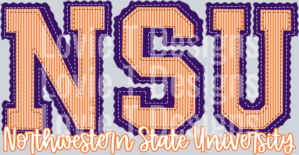 NSU  Northwestern State University PURPLE BASE AND ORANGE TOP PREPSTER