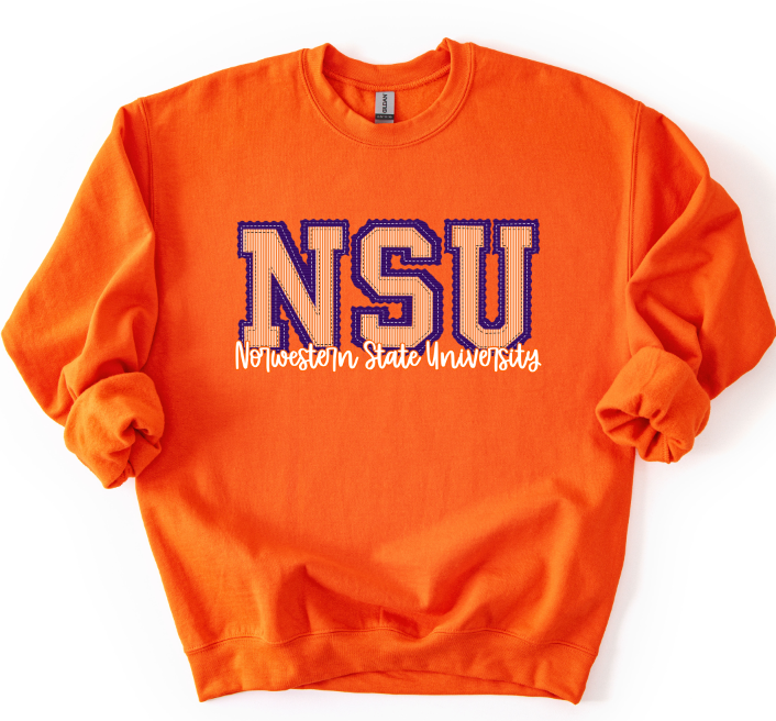 NSU  NORTHWESTERN STATE UNIVERSITY PURPLE BASE AND ORANGE TOP PREPSTER