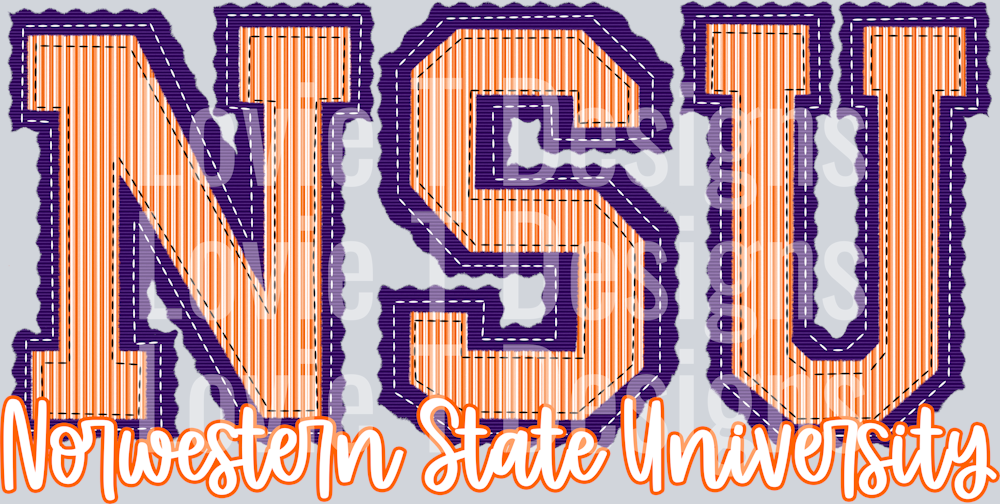 NSU  Norwestern State University PURPLE BASE AND ORANGE TOP PREPSTER
