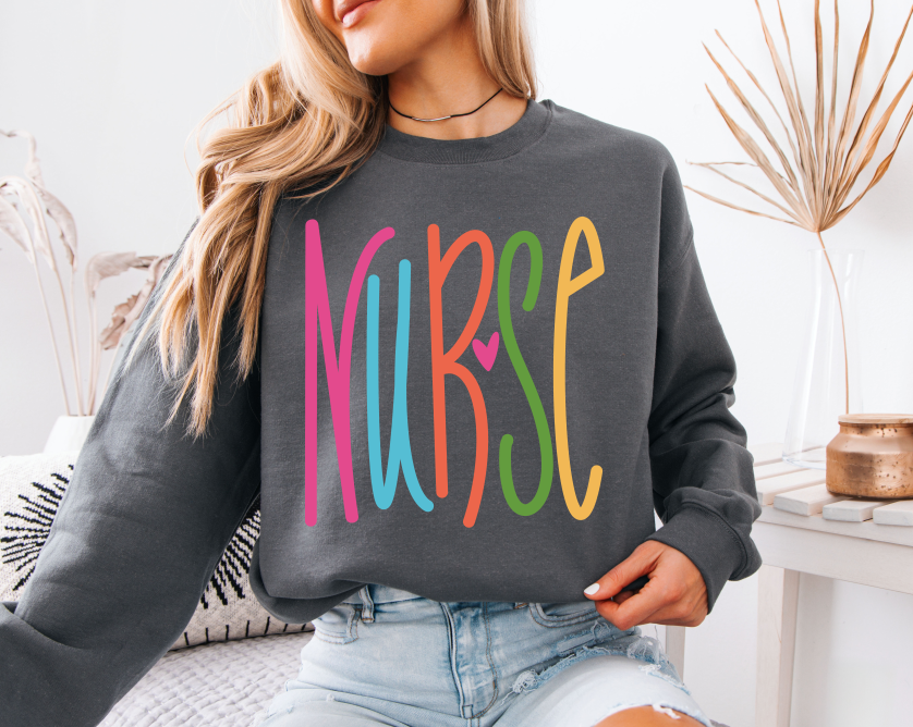 Nurse Bright Lettering DTF transfer design
