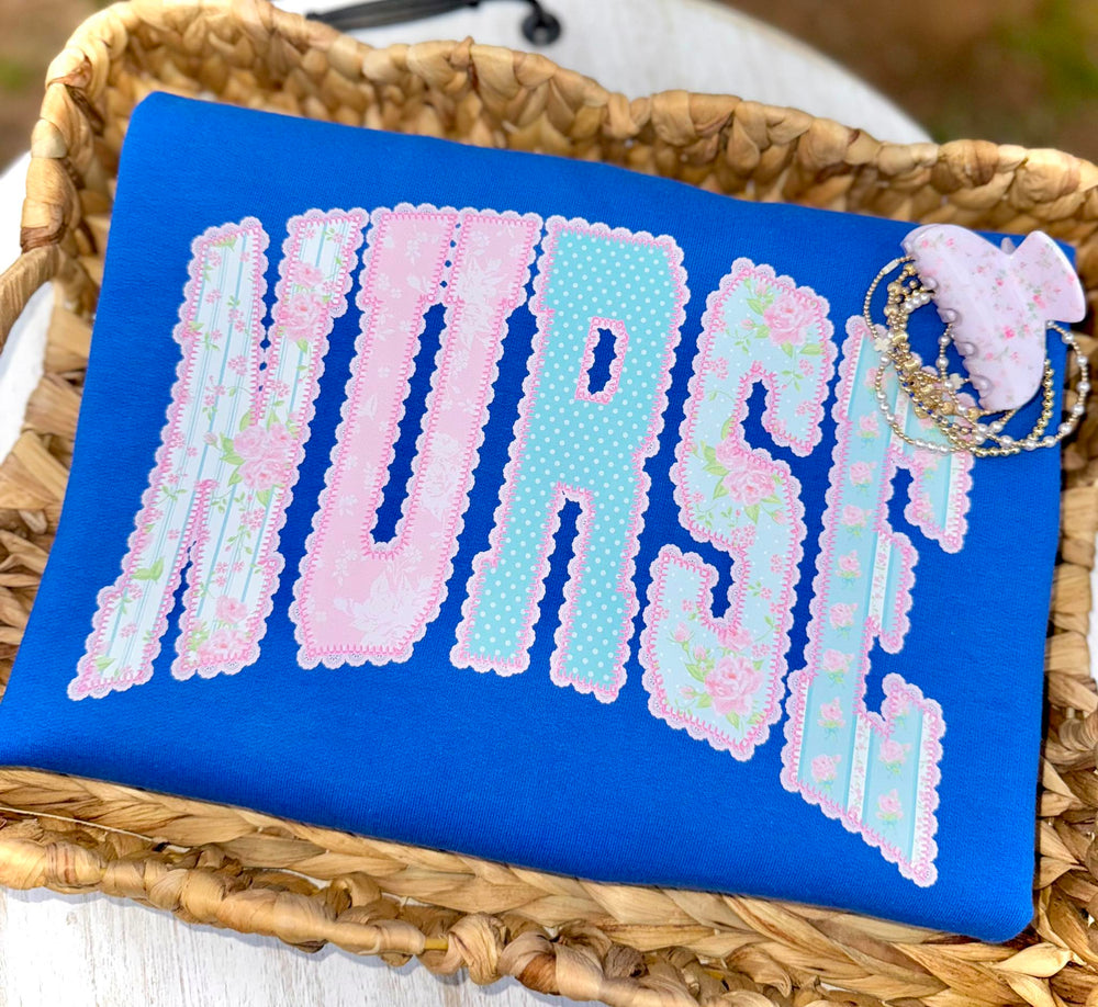 Nurse Spring Word DTF transfer design