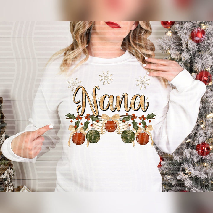 Nana Christmas Name Ornaments DTF transfer