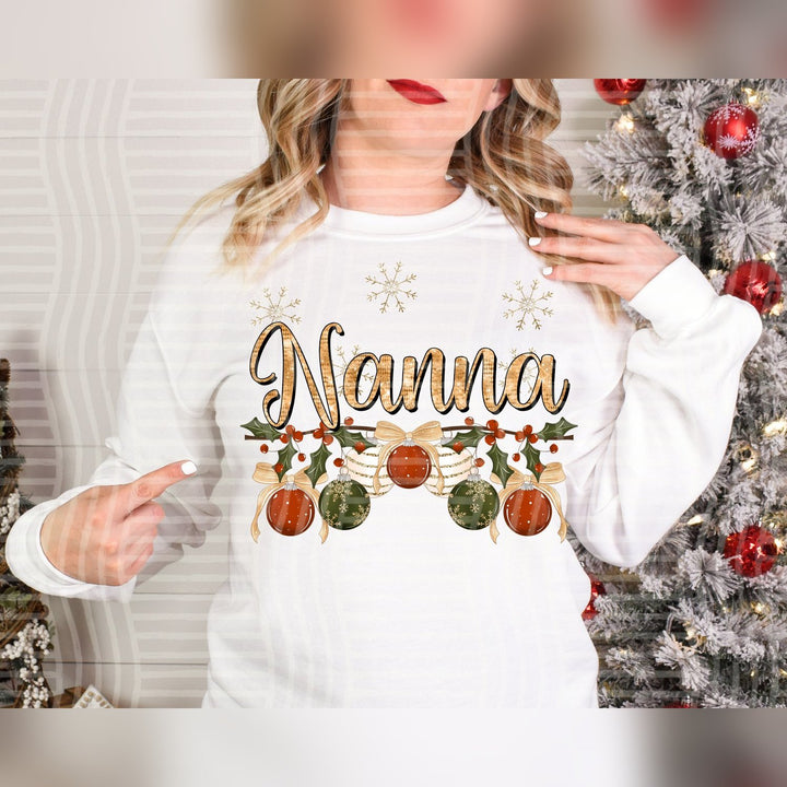 Nanna Christmas Name Ornaments DTF transfer