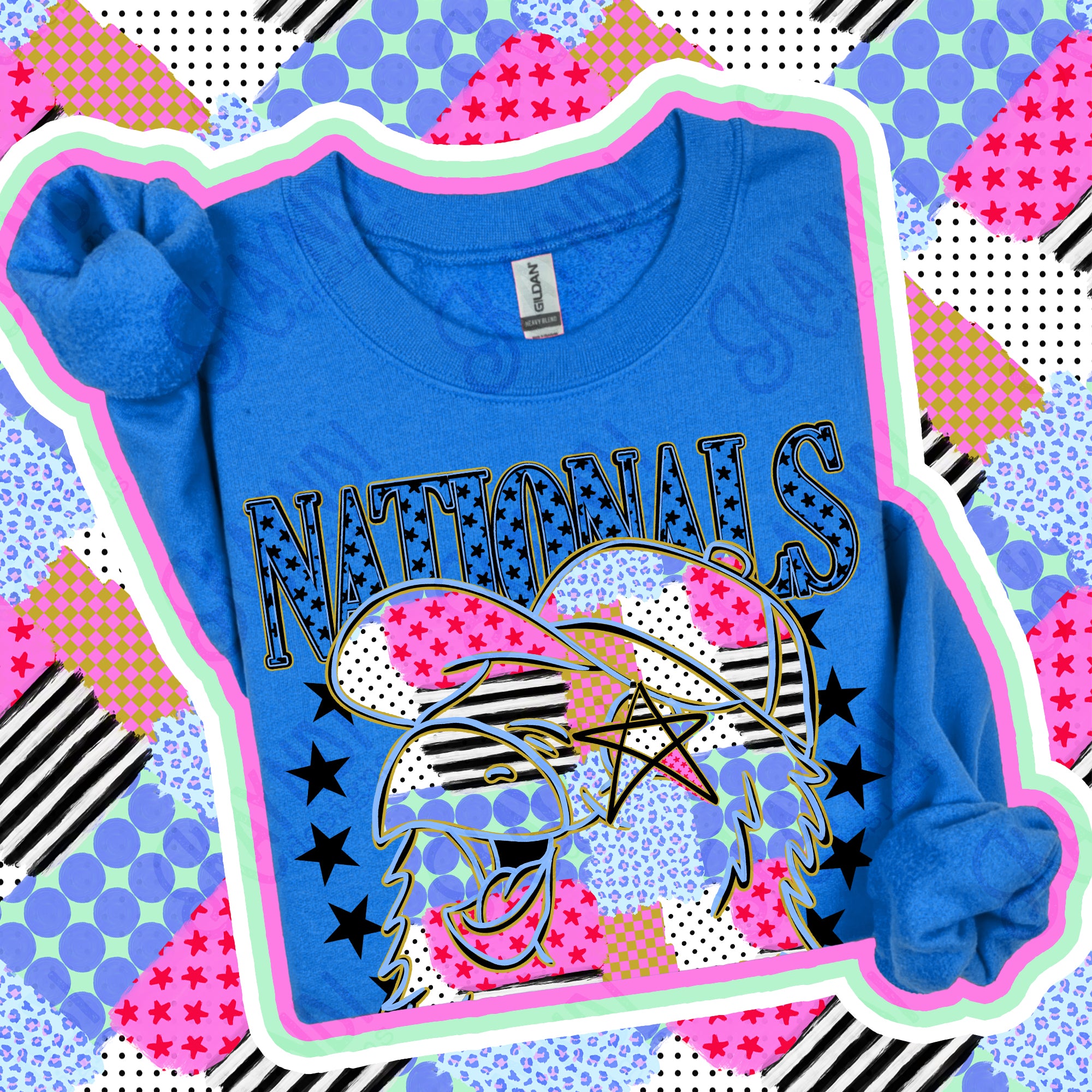 Patchwork Varsity Stars Mascots Nationals design