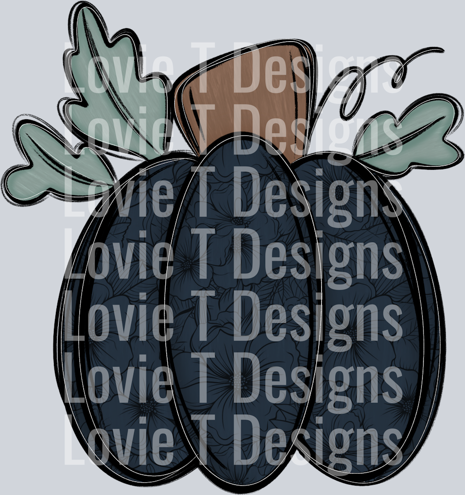 Navy Lace Pumpkin Doodle